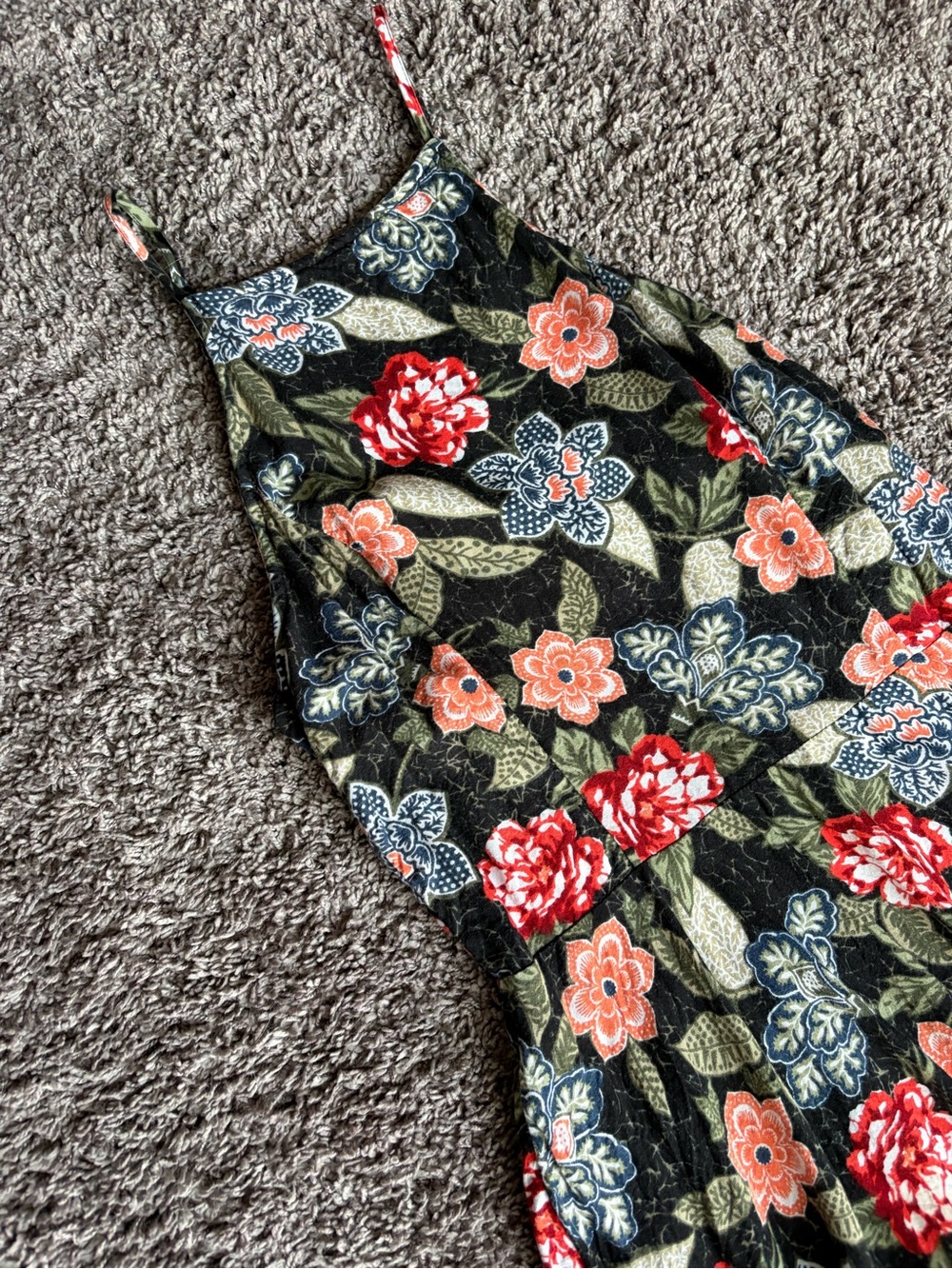 Abercrombie & Fitch Black Floral Fit and Flare Dress